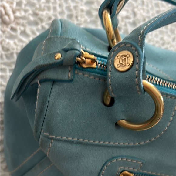 Rare Celine Vintage Barrel Elegant Blue Handbag - Picture 8 of 13